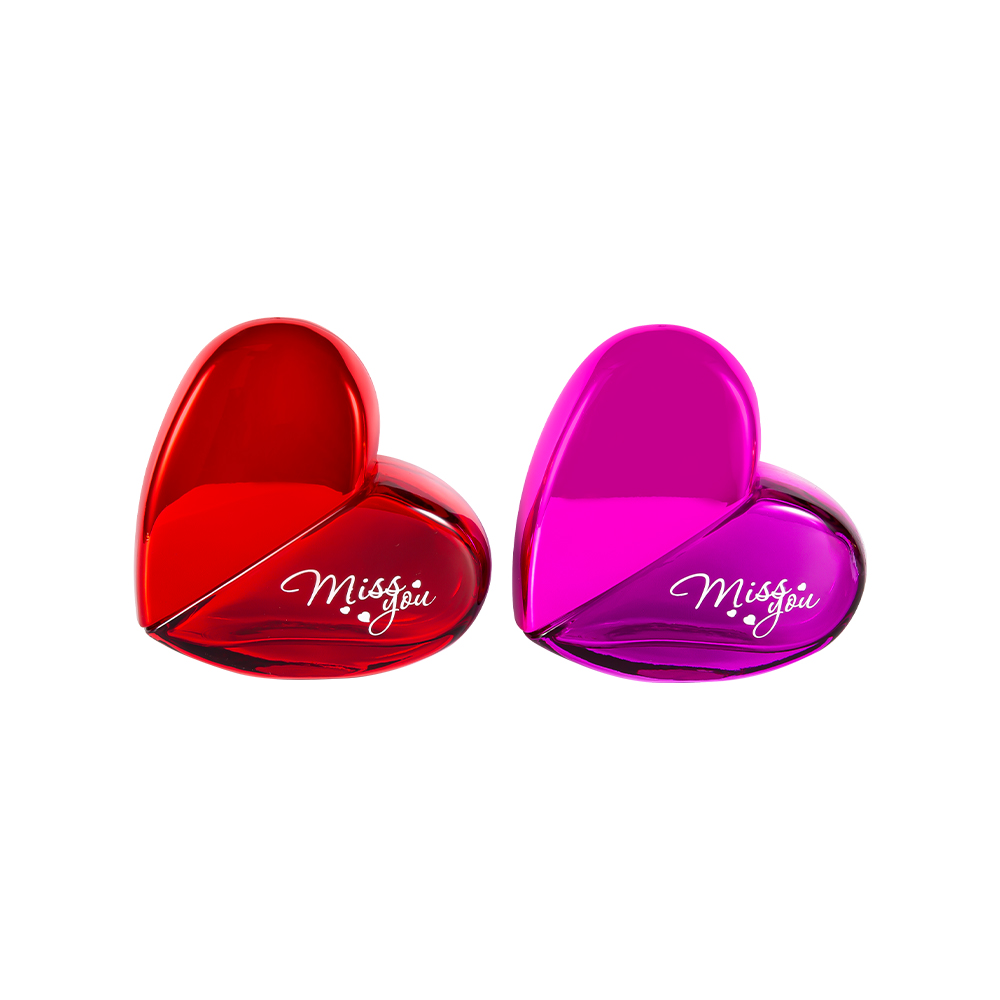 GC102-WJ797 Стеклянный флакон для духов в форме сердца объемом 100 мл с пластиковой крышкой из УФ-ПП