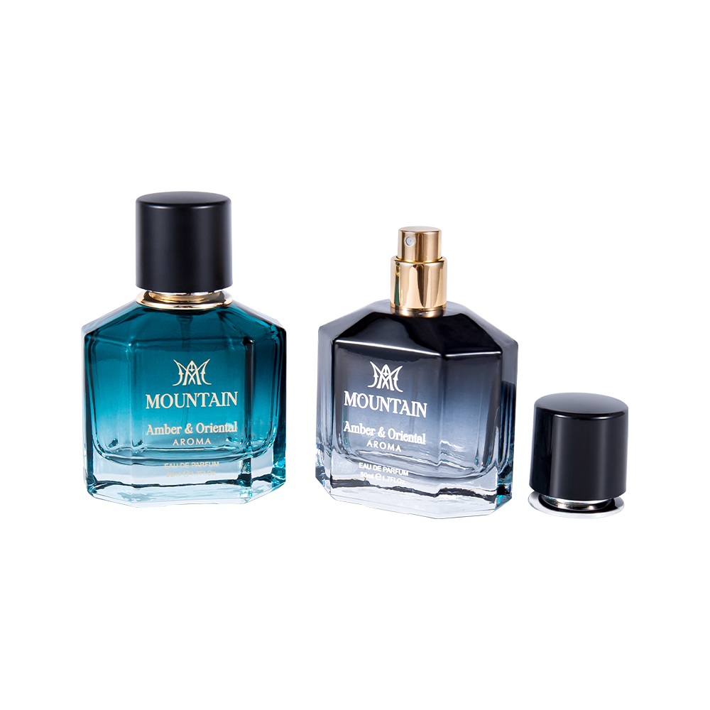 GC4030-WJ2099 Стеклянный флакон духов на 50 мл с печатным покрытием и лентой для горячего тиснения PP Abs UV Крышка для духов