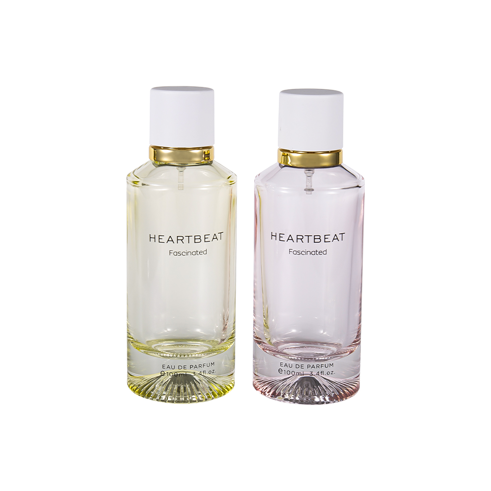 GC4406-WJ2326 Флакон для духов объемом 100 мл с узорчатым дном, белой крышкой для духов и большим алюминиевым кольцом